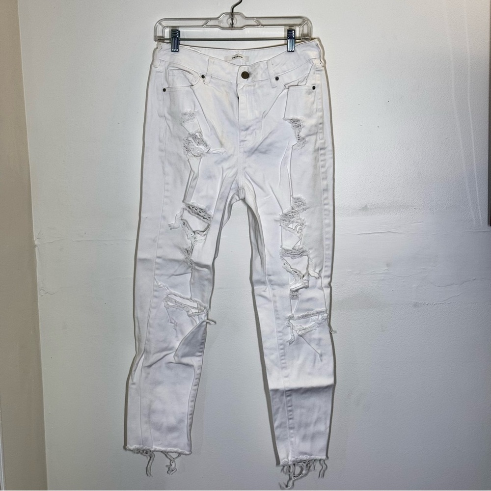 Pacsun White Distressed Mom Jeans Size 28
